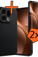 Nomfy Nomfy OPPO Find X9 Hoesje Siliconen Met 2x Screenprotector - Zwart