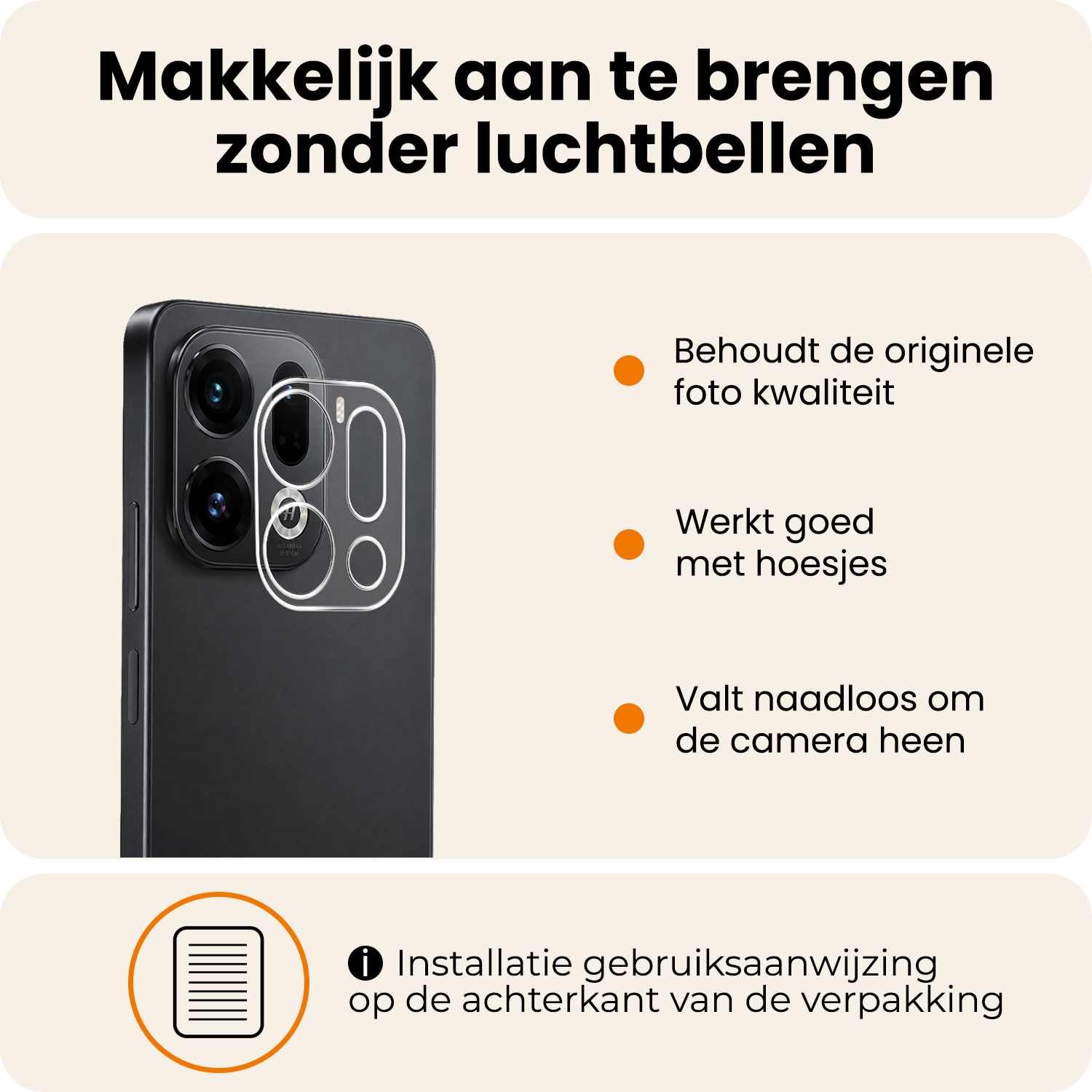 Nomfy Nomfy OPPO Find X9 Pro Camera Screenprotector