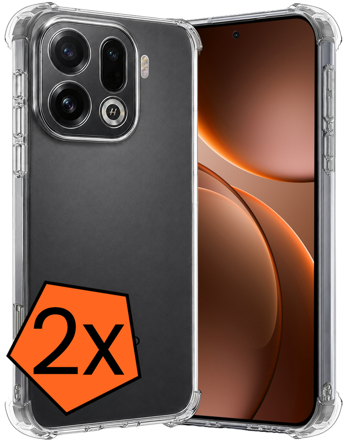 Nomfy Nomfy OPPO Find X9 Pro Hoesje Shockproof - Transparant - 2 PACK