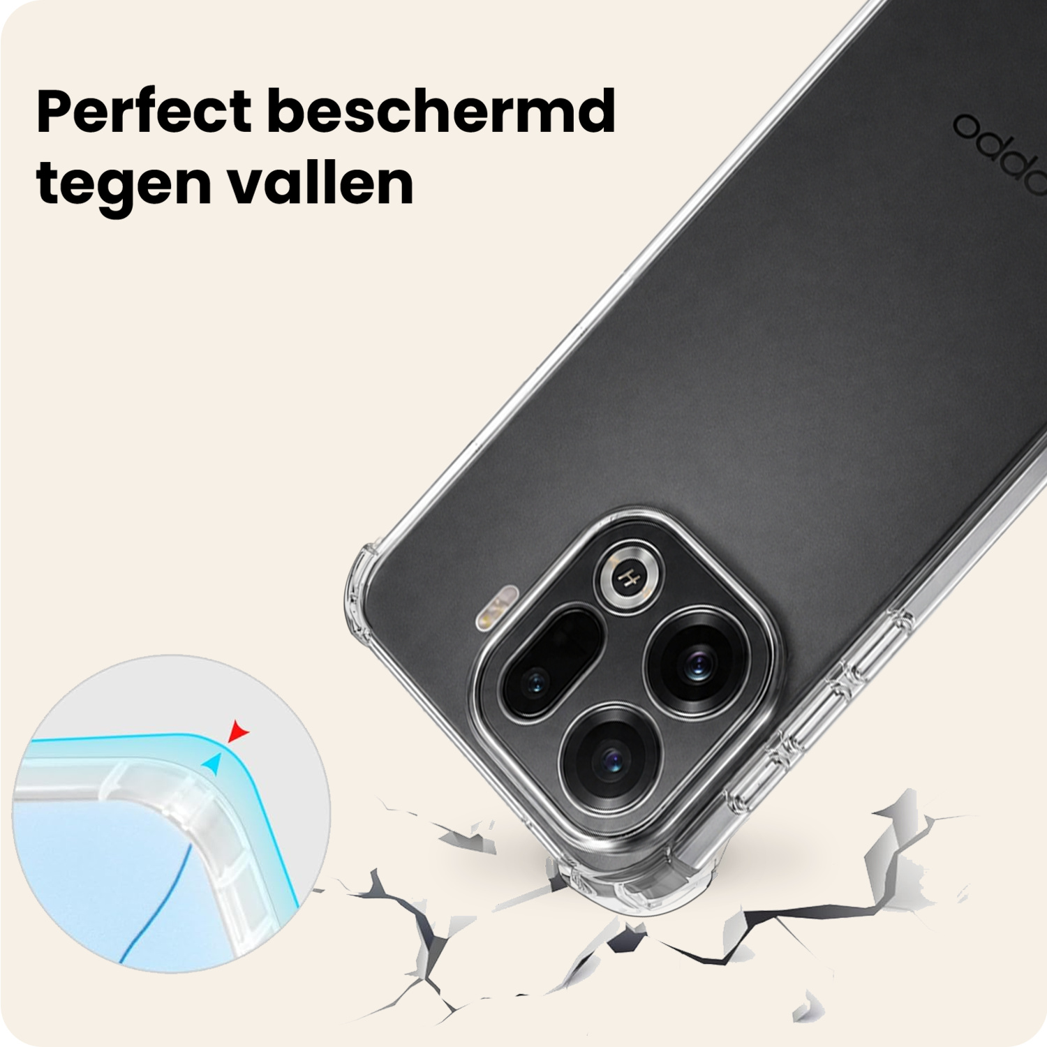 Nomfy Nomfy OPPO Find X9 Pro Hoesje Shockproof - Transparant - 2 PACK