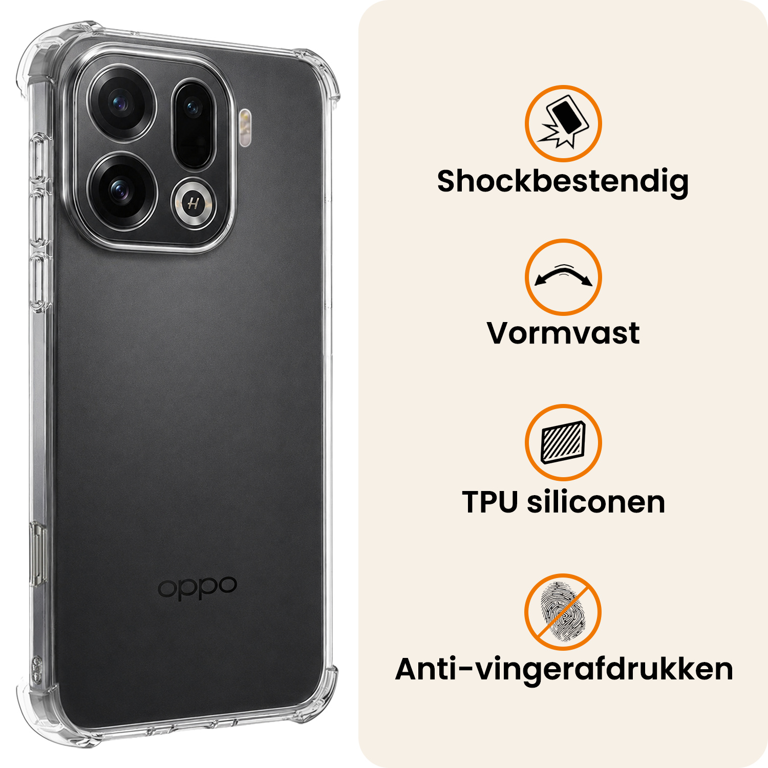 Nomfy Nomfy OPPO Find X9 Pro Hoesje Shockproof Met 2x Screenprotector