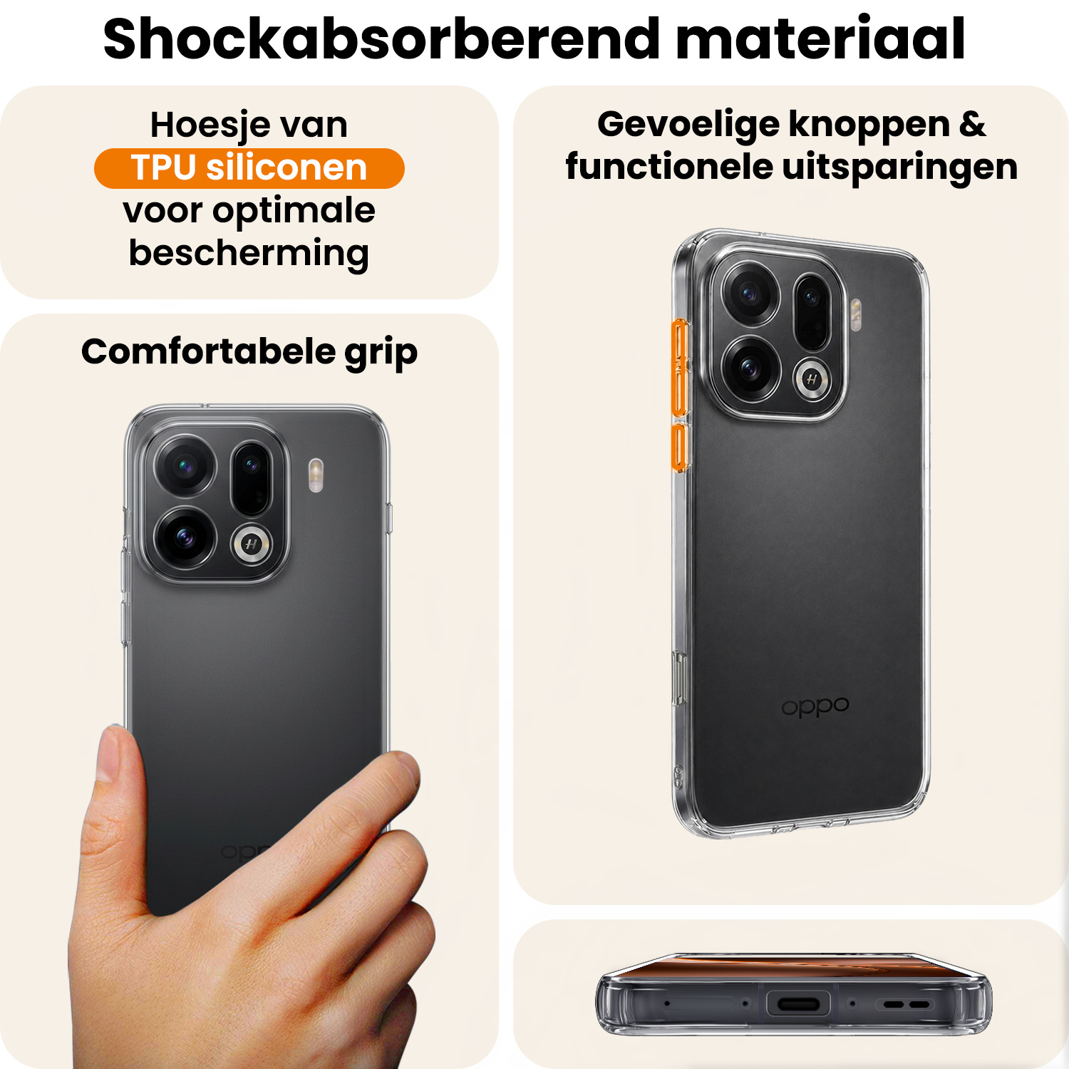 Nomfy Nomfy OPPO Find X9 Pro Hoesje Siliconen - Transparant