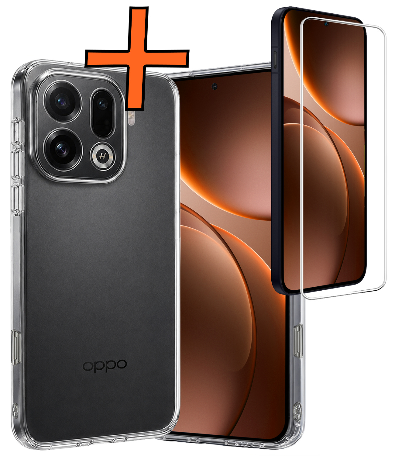 Nomfy Nomfy OPPO Find X9 Pro Hoesje Siliconen Met Screenprotector - Transparant