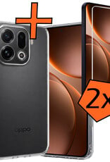 Nomfy Nomfy OPPO Find X9 Pro Hoesje Siliconen Met 2x Screenprotector - Transparant