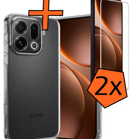 Nomfy Nomfy OPPO Find X9 Pro Hoesje Siliconen Met 2x Screenprotector - Transparant
