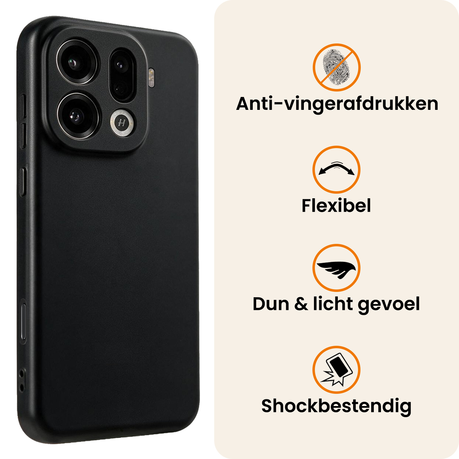 Nomfy Nomfy OPPO Find X9 Pro Hoesje Siliconen - Zwart