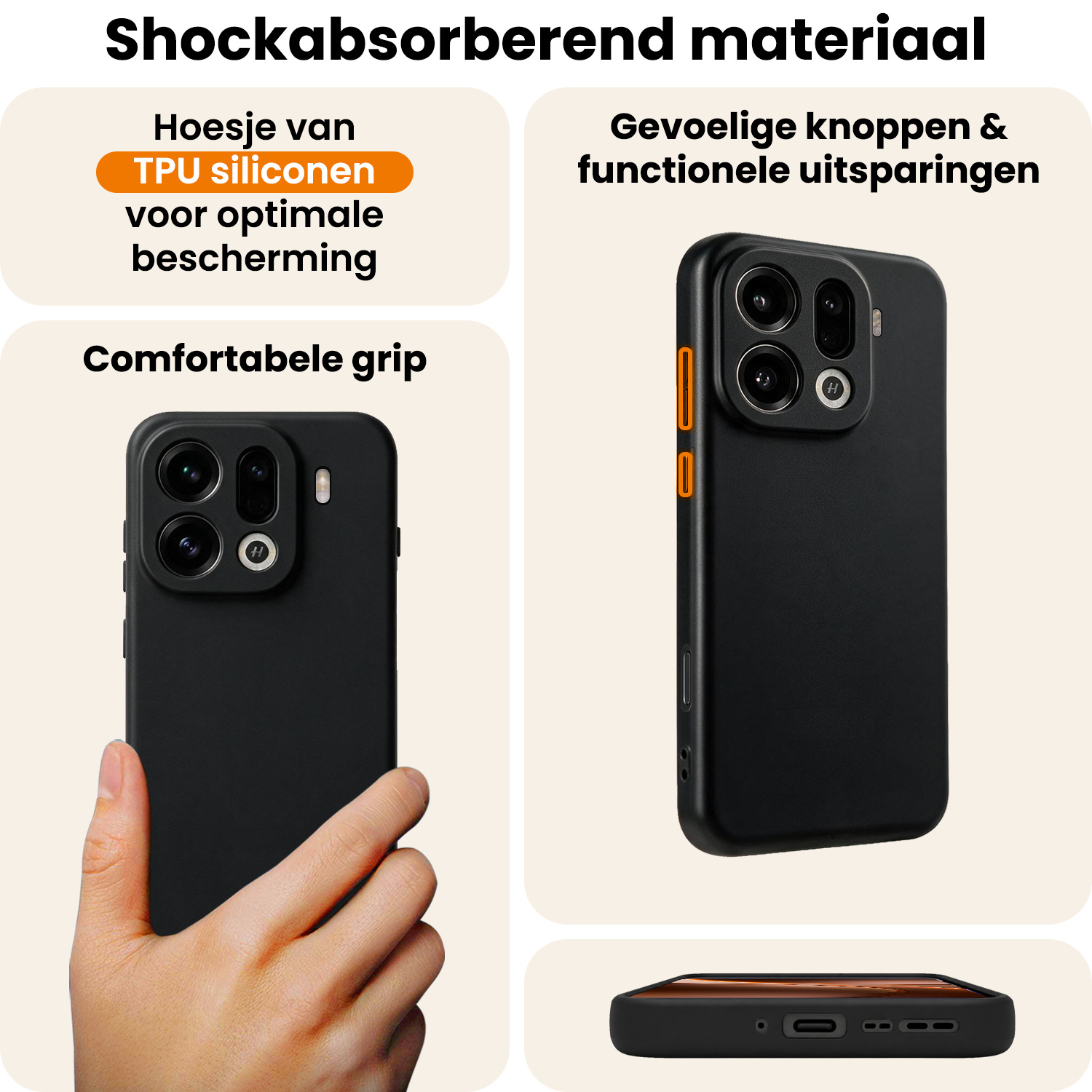 Nomfy Nomfy OPPO Find X9 Pro Hoesje Siliconen - Zwart - 2 PACK
