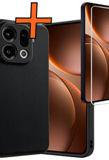 Nomfy Nomfy OPPO Find X9 Pro Hoesje Siliconen Met Screenprotector - Zwart