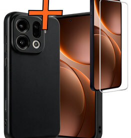 Nomfy Nomfy OPPO Find X9 Pro Hoesje Siliconen Met Screenprotector - Zwart