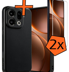 Nomfy Nomfy OPPO Find X9 Pro Hoesje Siliconen Met 2x Screenprotector - Zwart