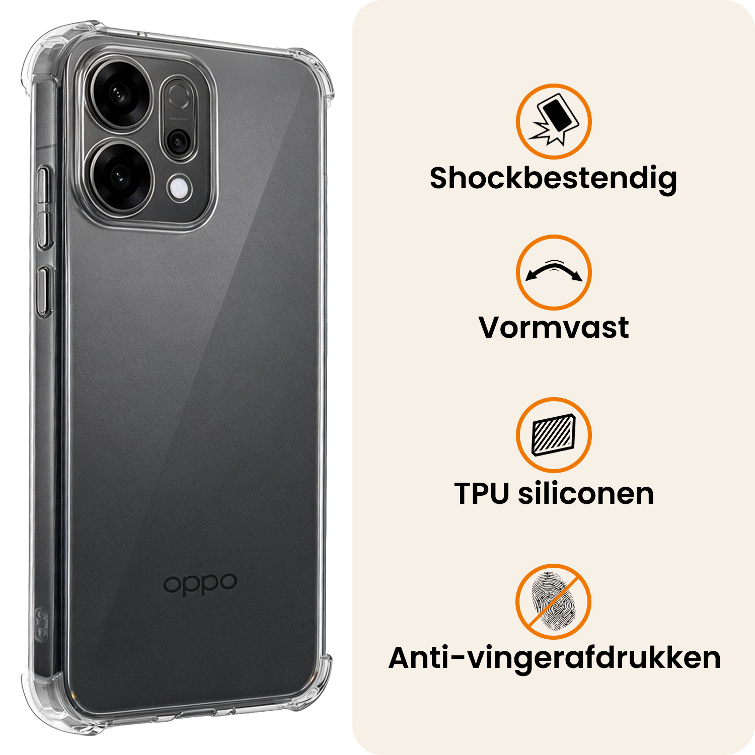 Nomfy Nomfy OPPO Reno14 Hoesje Shockproof - Transparant