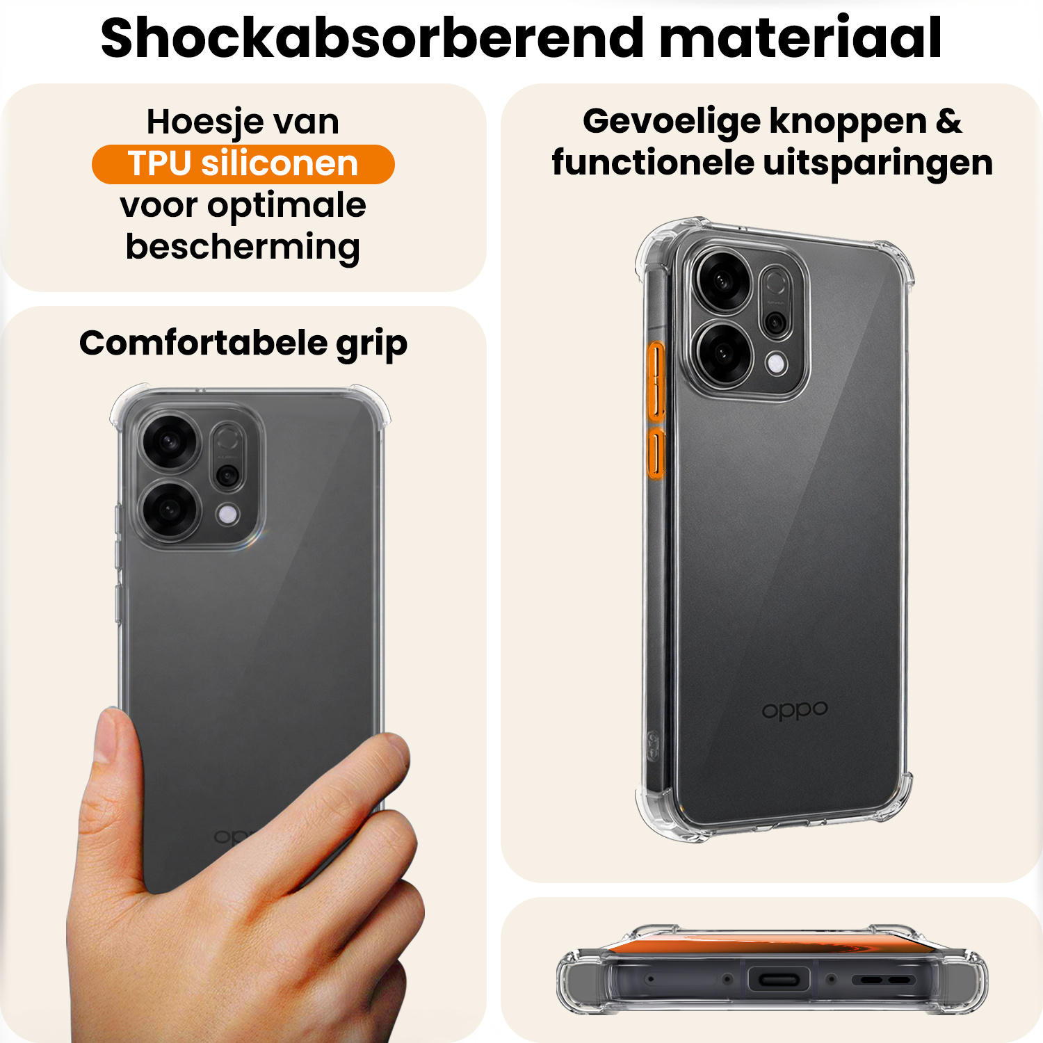 Nomfy Nomfy OPPO Reno14 Hoesje Shockproof - Transparant