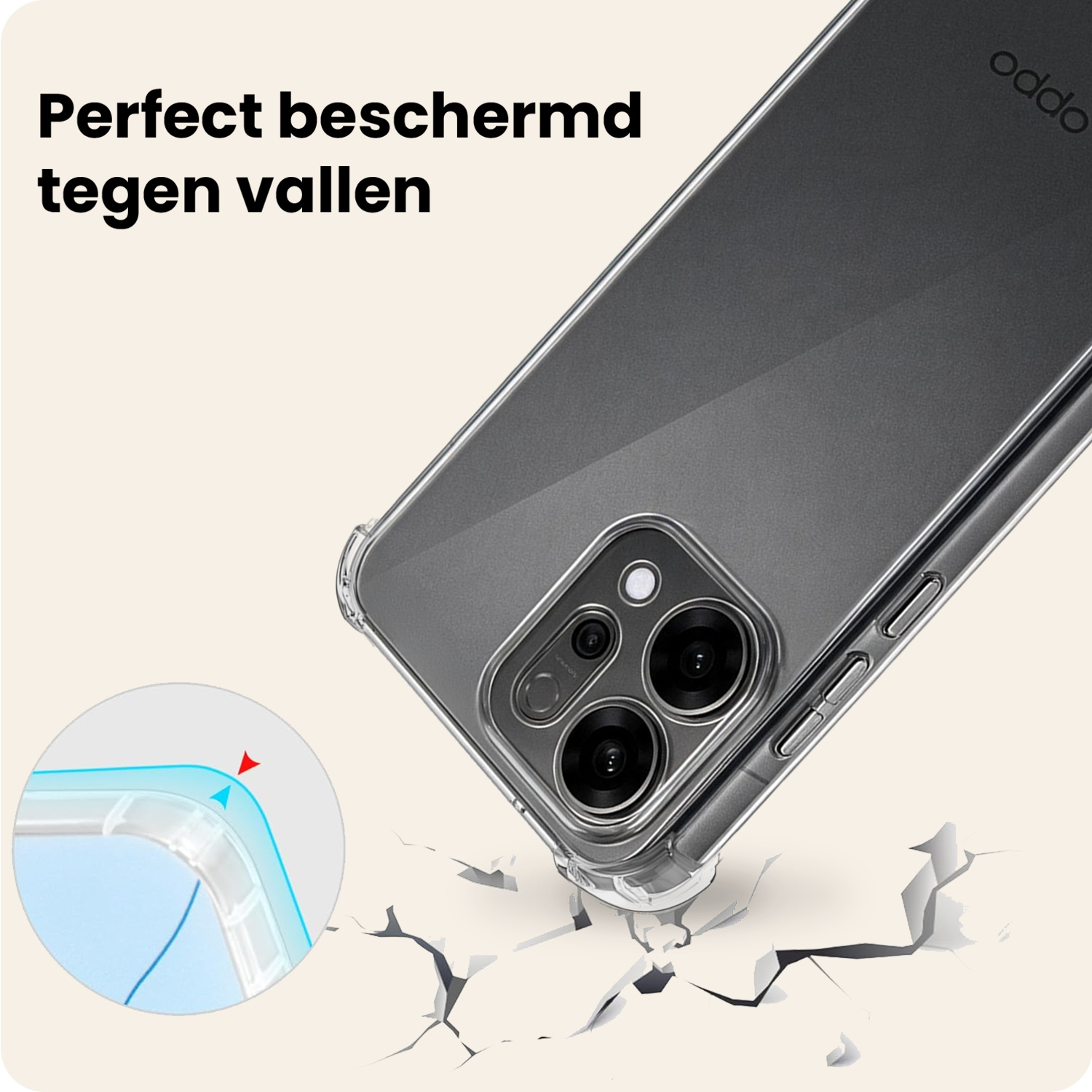 Nomfy Nomfy OPPO Reno14 Hoesje Shockproof - Transparant