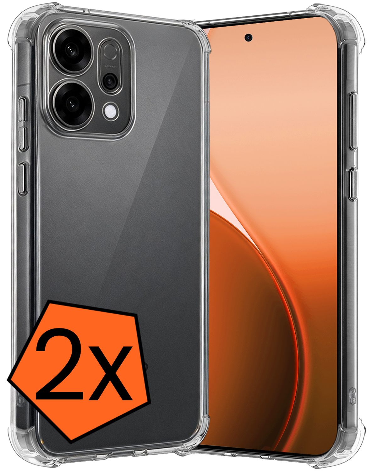 Nomfy Nomfy OPPO Reno14 Hoesje Shockproof - Transparant - 2 PACK