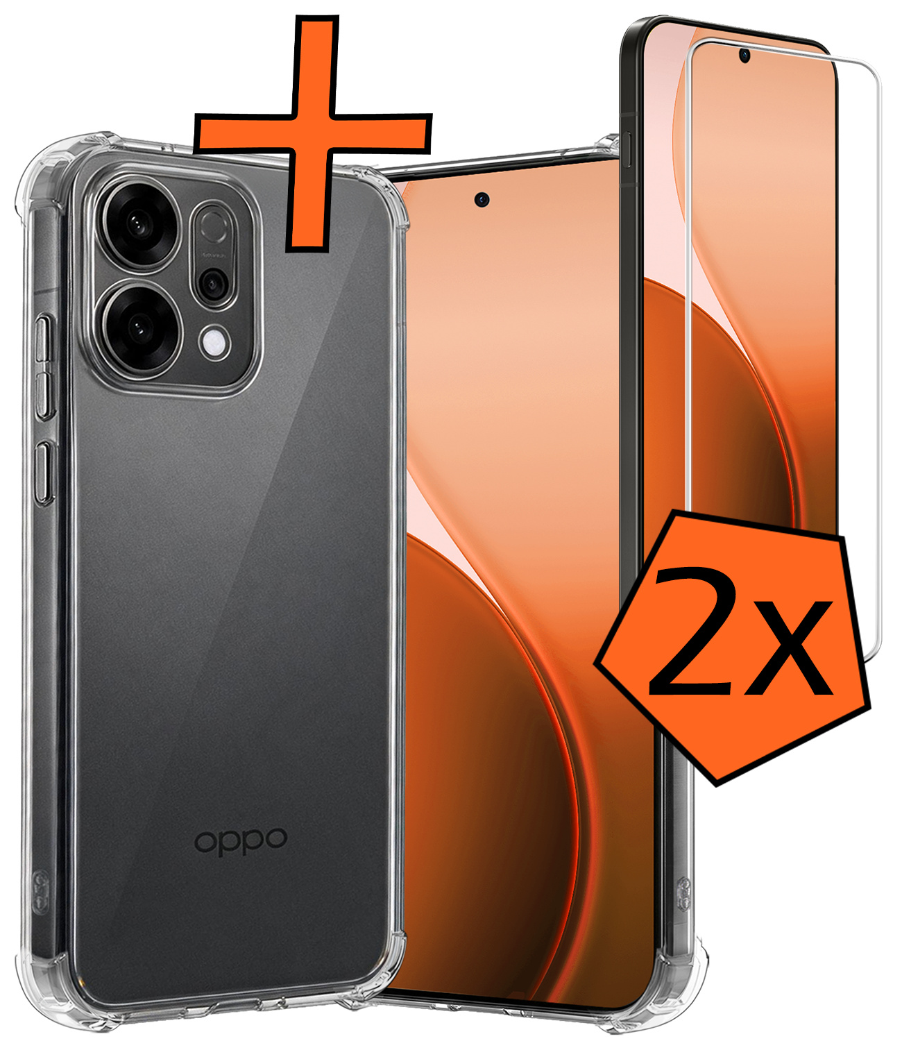 Nomfy Nomfy OPPO Reno14 Hoesje Shockproof Met 2x Screenprotector