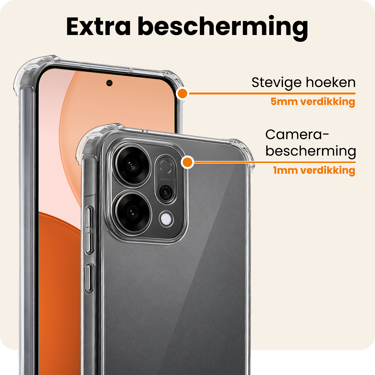 Nomfy Nomfy OPPO Reno14 Hoesje Shockproof Met 2x Screenprotector