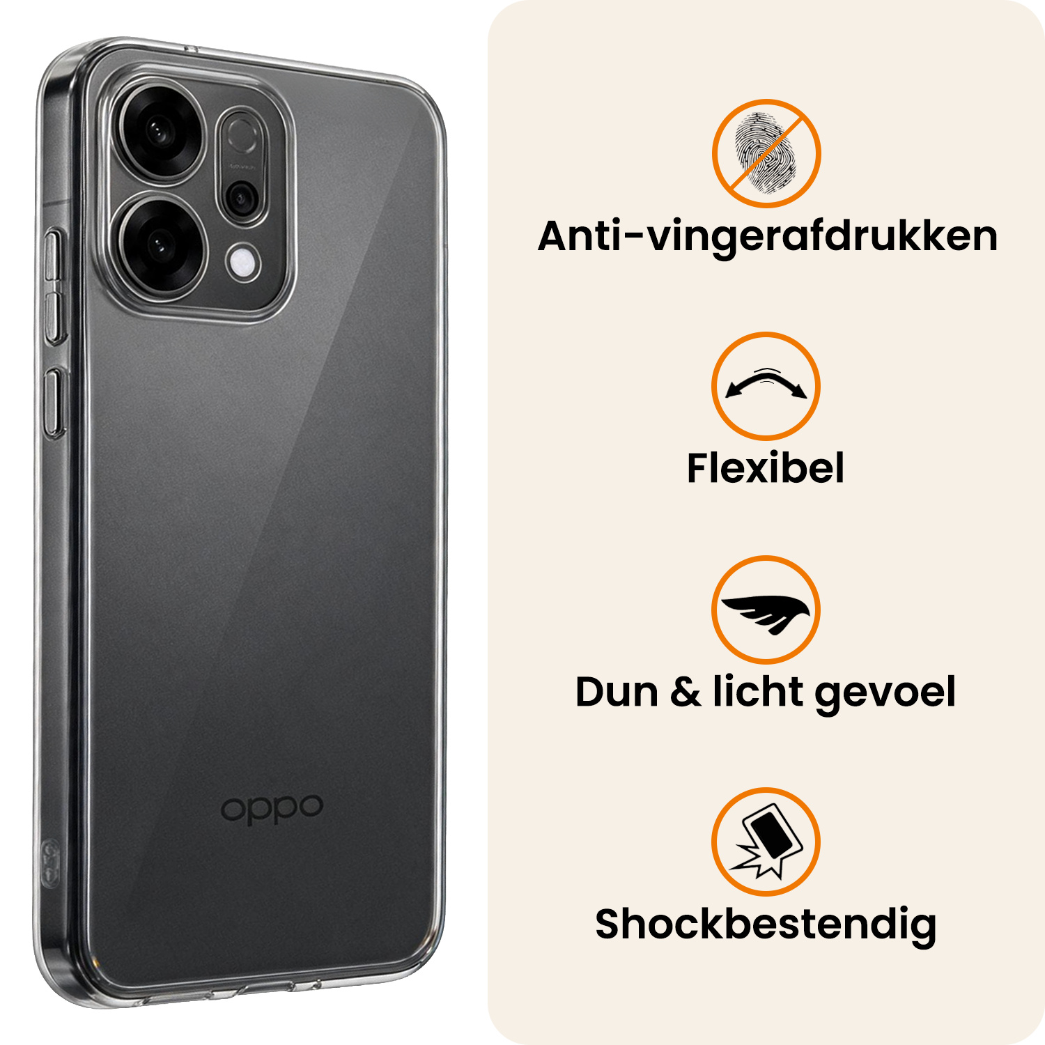 Nomfy Nomfy OPPO Reno14 Hoesje Siliconen - Transparant