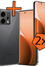 Nomfy Nomfy OPPO Reno14 Hoesje Siliconen Met 2x Screenprotector - Transparant
