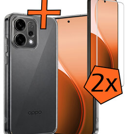 Nomfy Nomfy OPPO Reno14 Hoesje Siliconen Met 2x Screenprotector - Transparant
