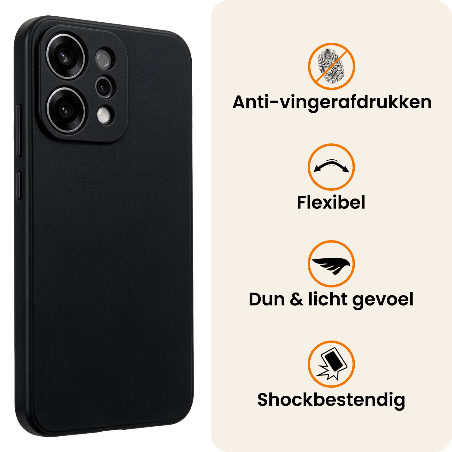 Nomfy Nomfy OPPO Reno14 Hoesje Siliconen - Zwart