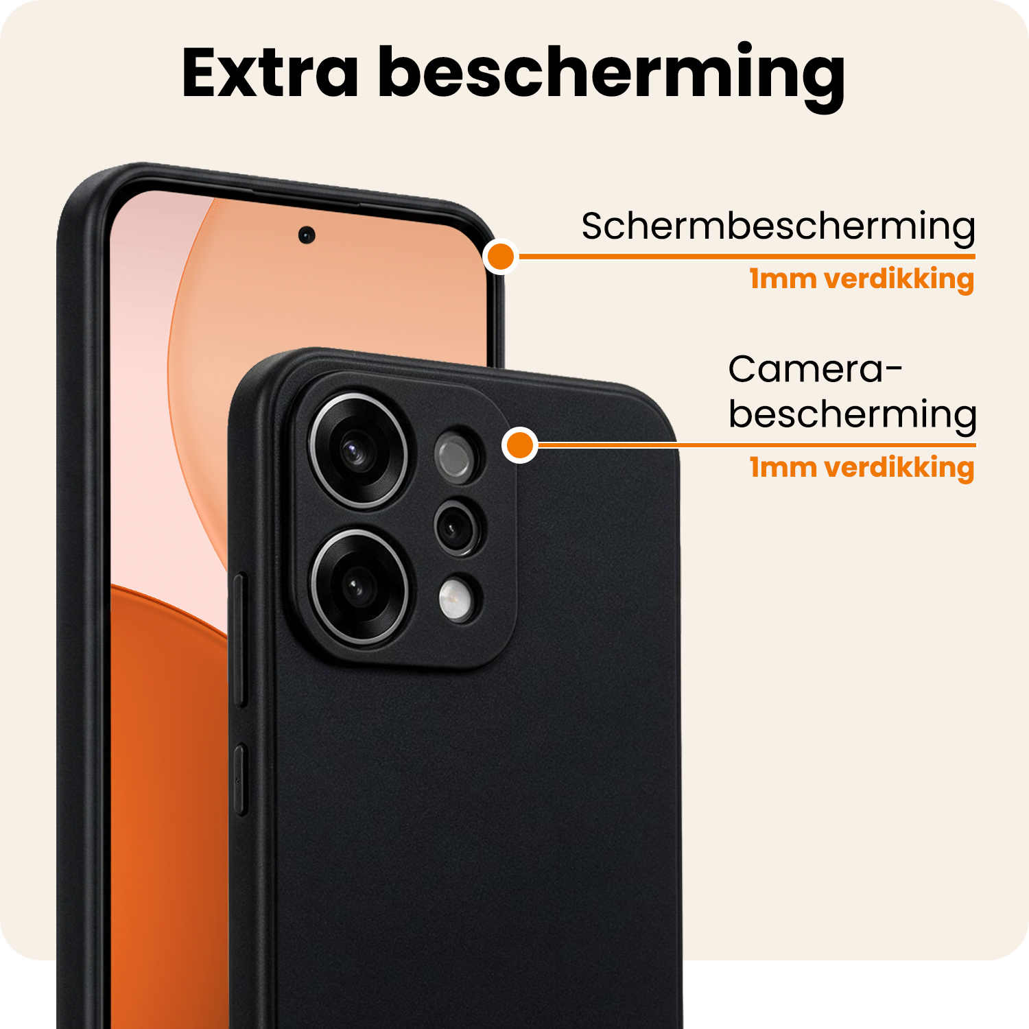 Nomfy Nomfy OPPO Reno14 Hoesje Siliconen - Zwart