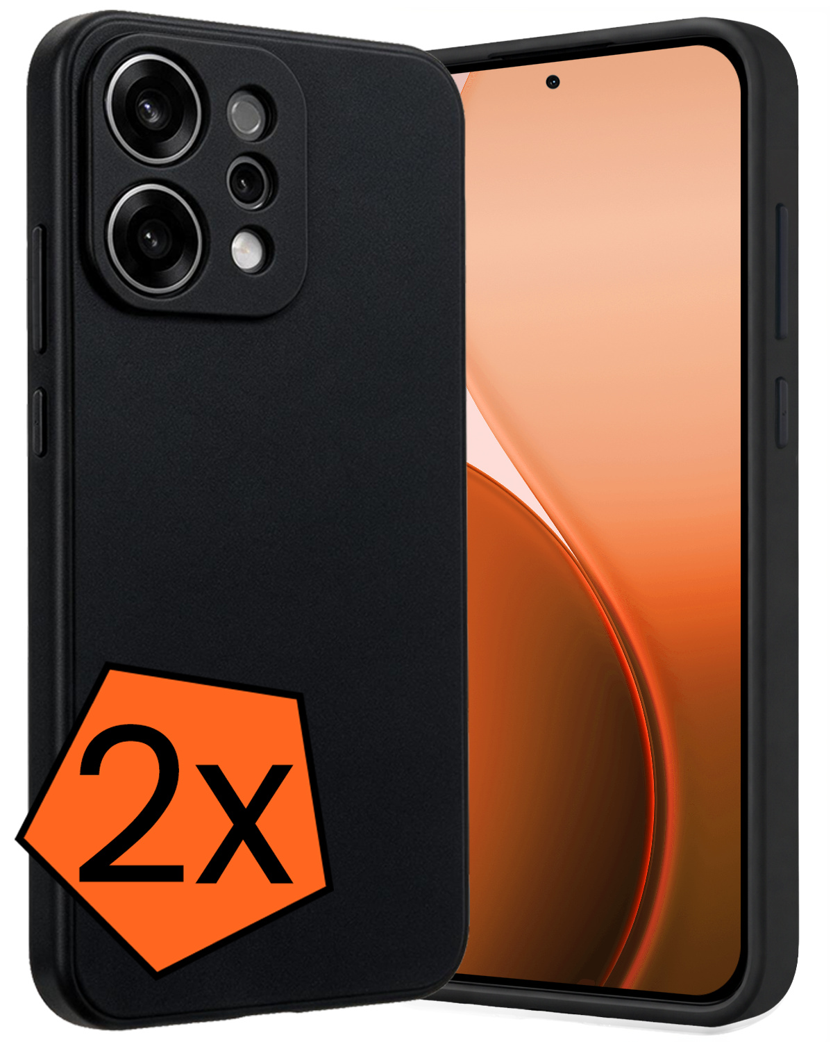Nomfy Nomfy OPPO Reno14 Hoesje Siliconen - Zwart - 2 PACK