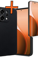 Nomfy Nomfy OPPO Reno14 Hoesje Siliconen Met Screenprotector - Zwart