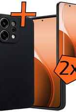 Nomfy Nomfy OPPO Reno14 Hoesje Siliconen Met 2x Screenprotector - Zwart