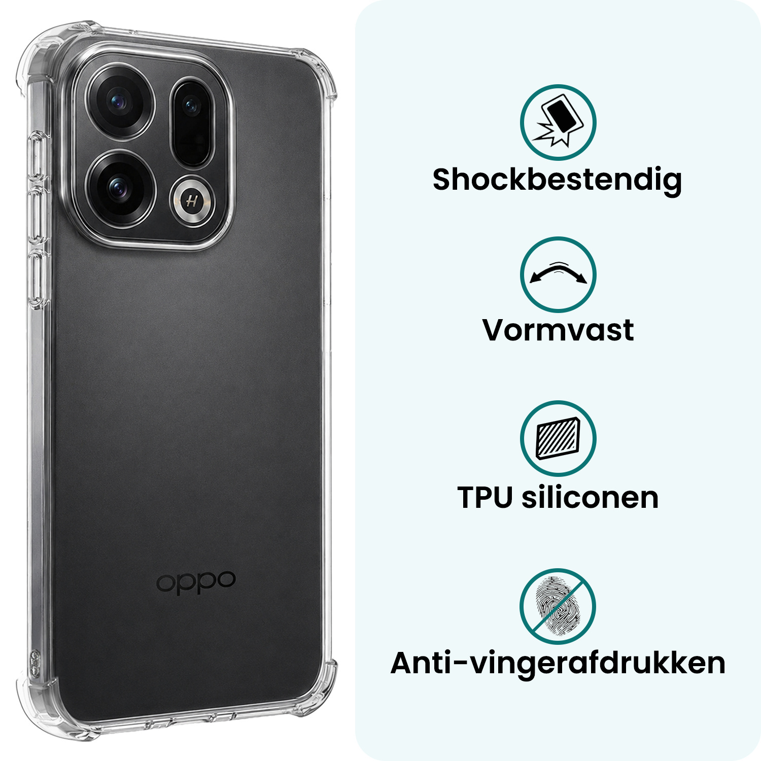 Forterra Forterra OPPO Find X9 Hoesje Shockproof - Transparant - 2 PACK