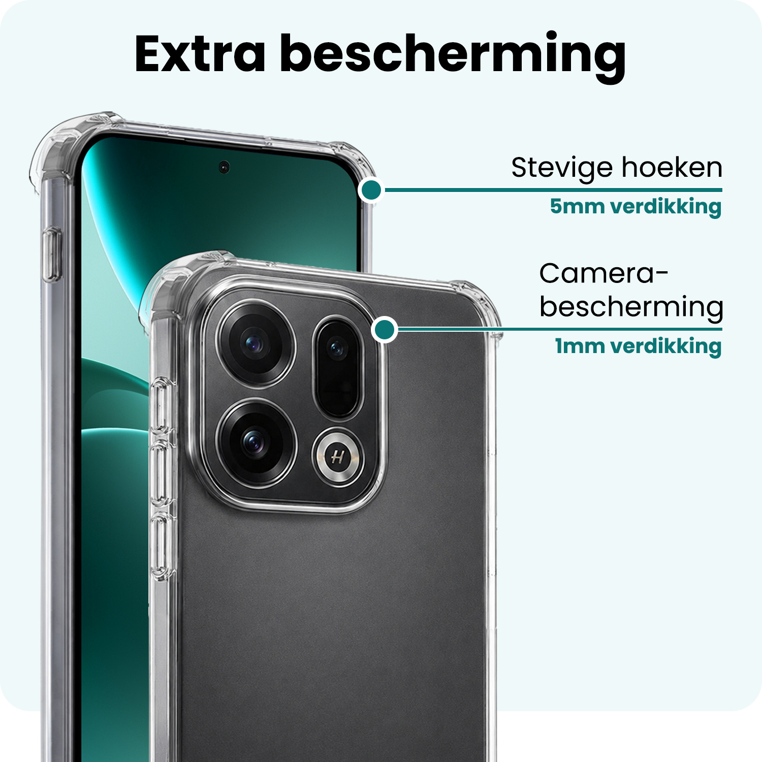 Forterra Forterra OPPO Find X9 Hoesje Shockproof - Transparant - 2 PACK