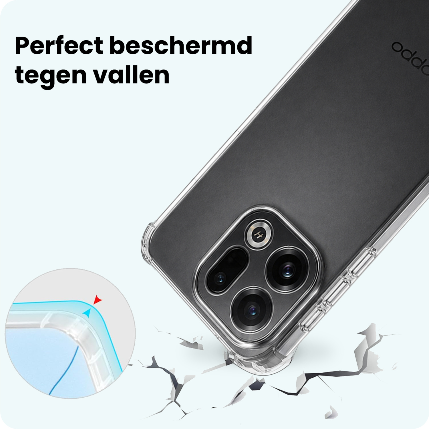 Forterra Forterra OPPO Find X9 Hoesje Shockproof - Transparant - 2 PACK