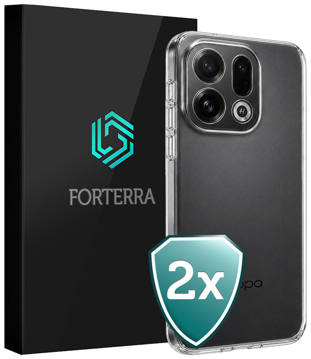 Forterra Forterra OPPO Find X9 Hoesje Siliconen - Transparant - 2 PACK