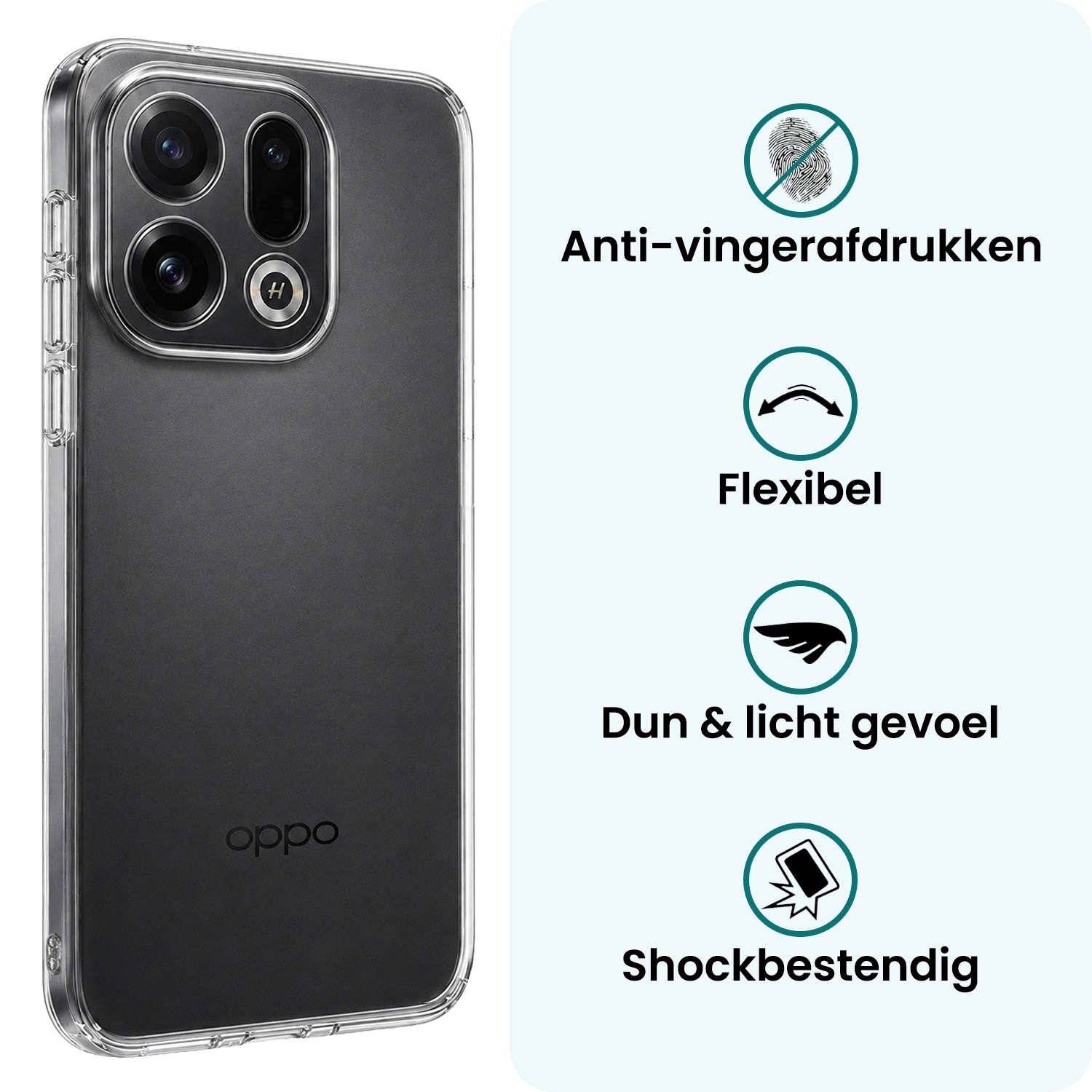 Forterra Forterra OPPO Find X9 Hoesje Siliconen - Transparant - 2 PACK