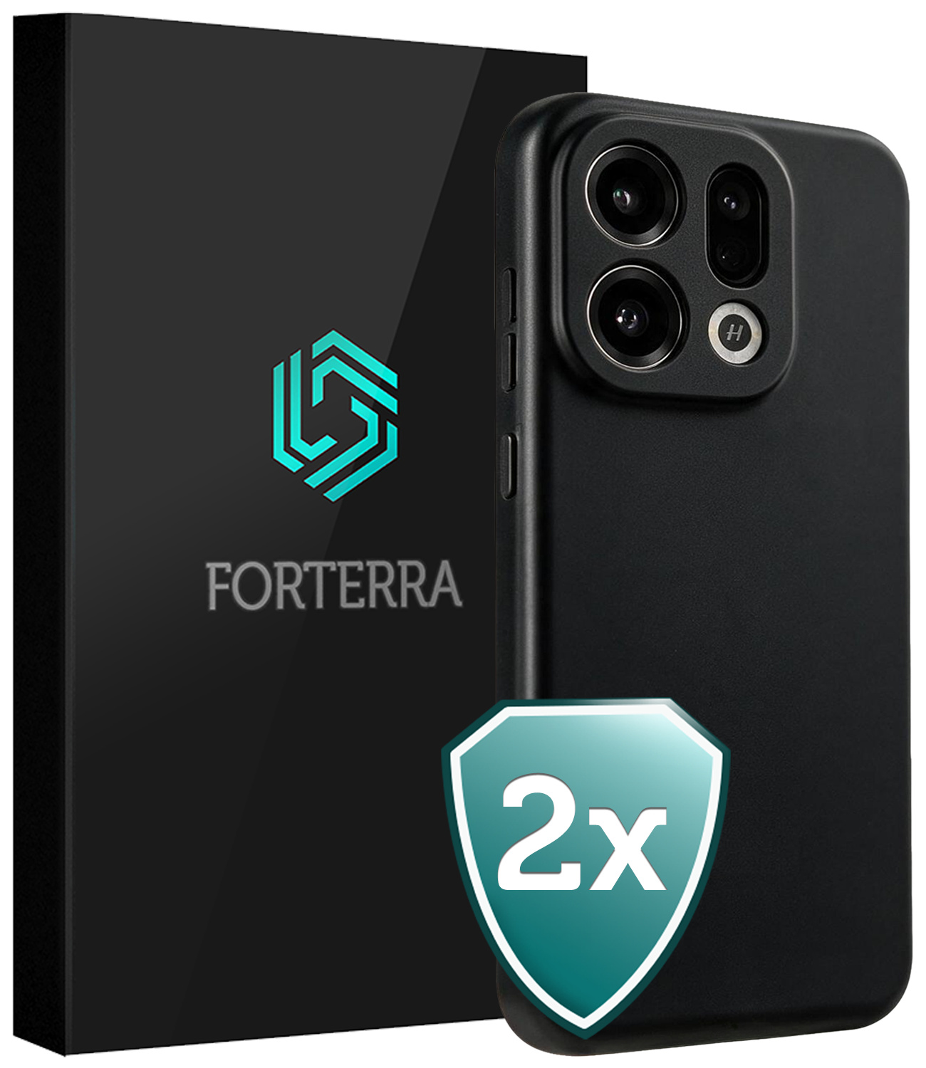 Forterra Forterra OPPO Find X9 Hoesje Siliconen - Zwart - 2 PACK
