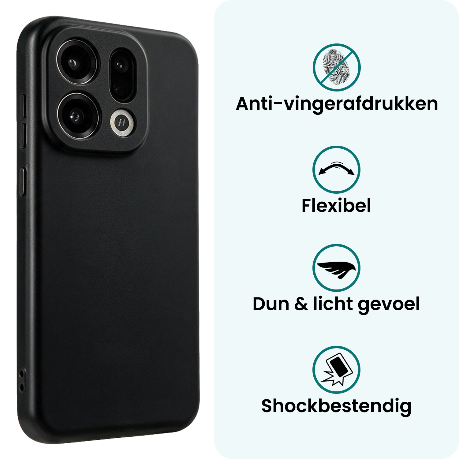 Forterra Forterra OPPO Find X9 Hoesje Siliconen - Zwart - 2 PACK