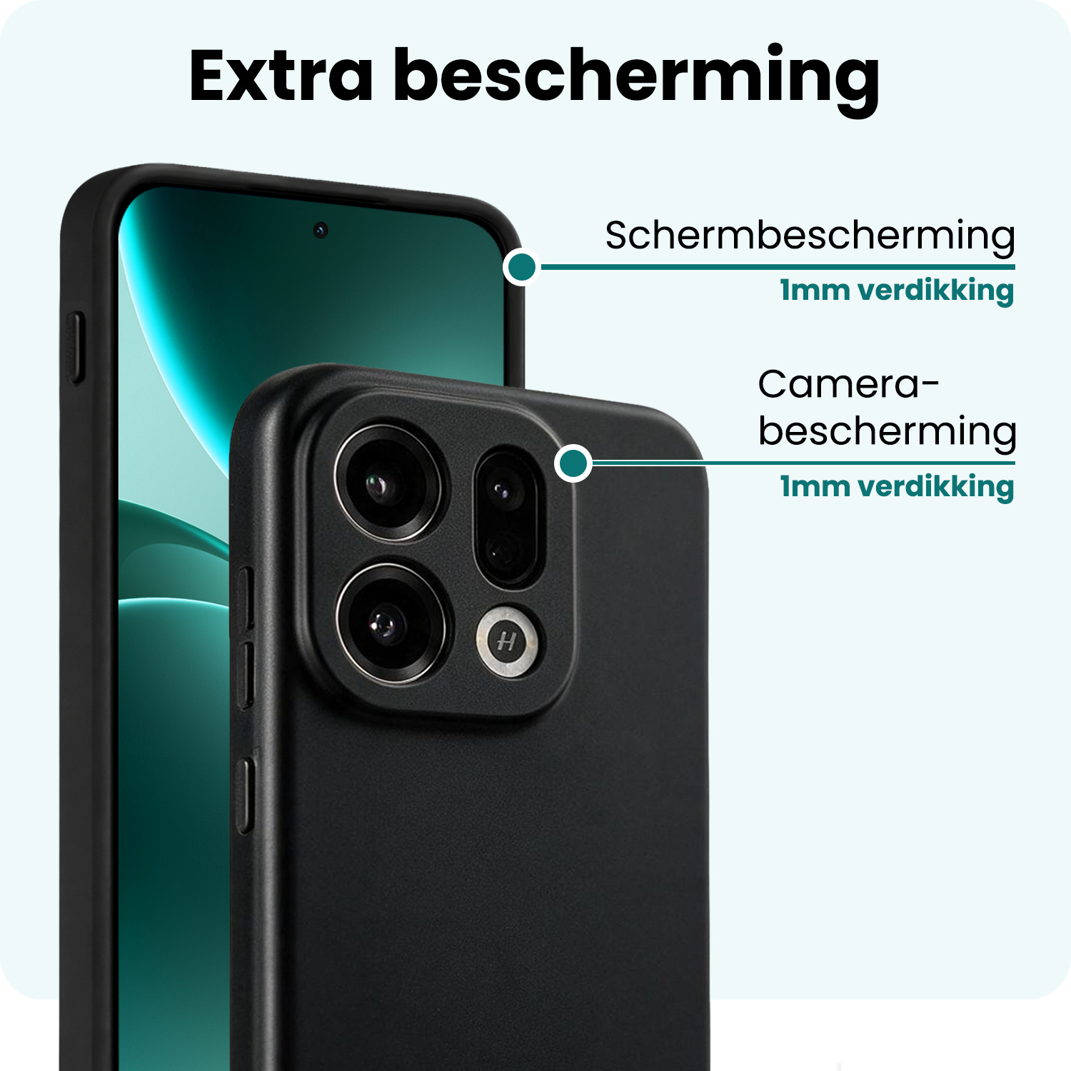 Forterra Forterra OPPO Find X9 Hoesje Siliconen - Zwart - 2 PACK