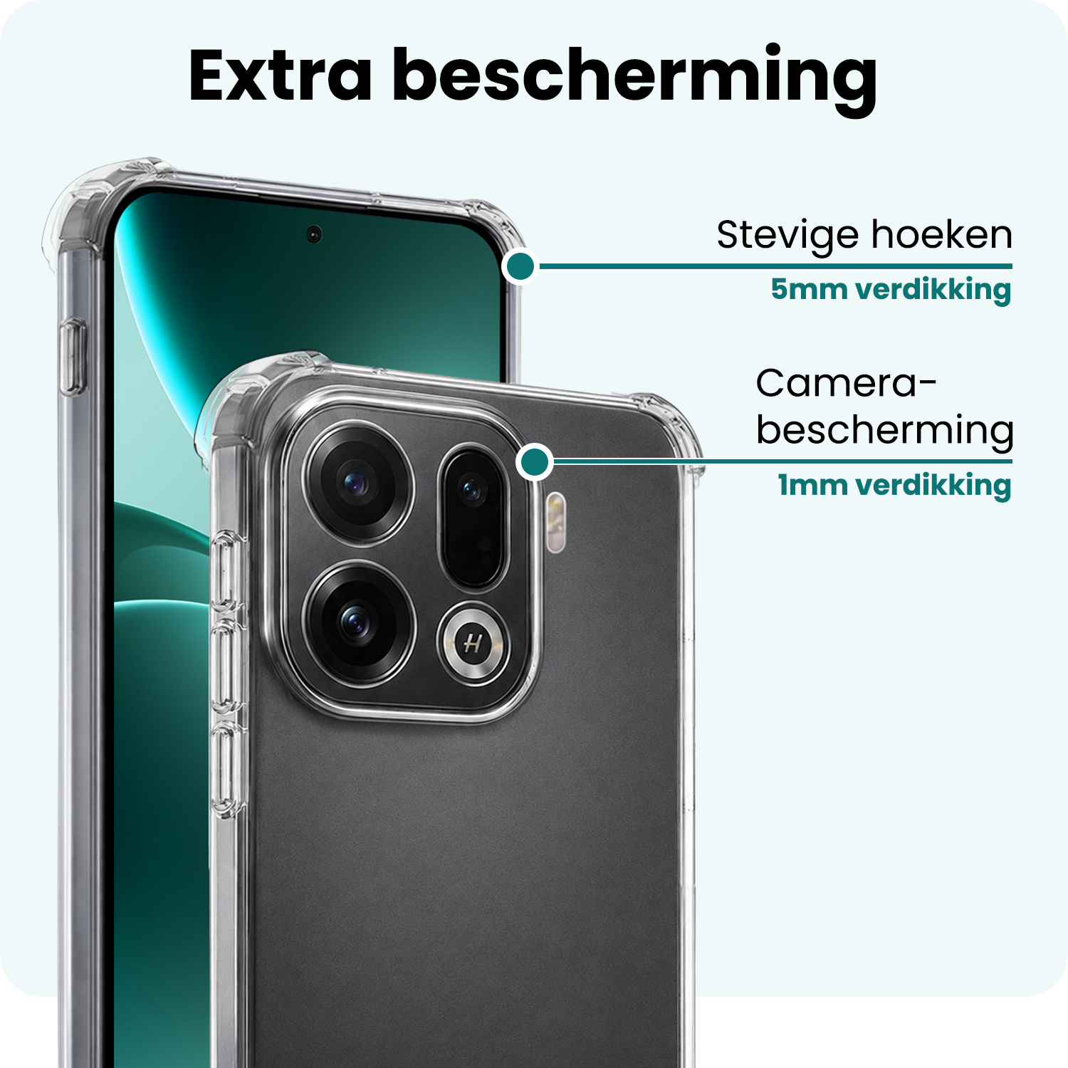 Forterra Forterra OPPO Find X9 Pro Hoesje Shockproof - Transparant