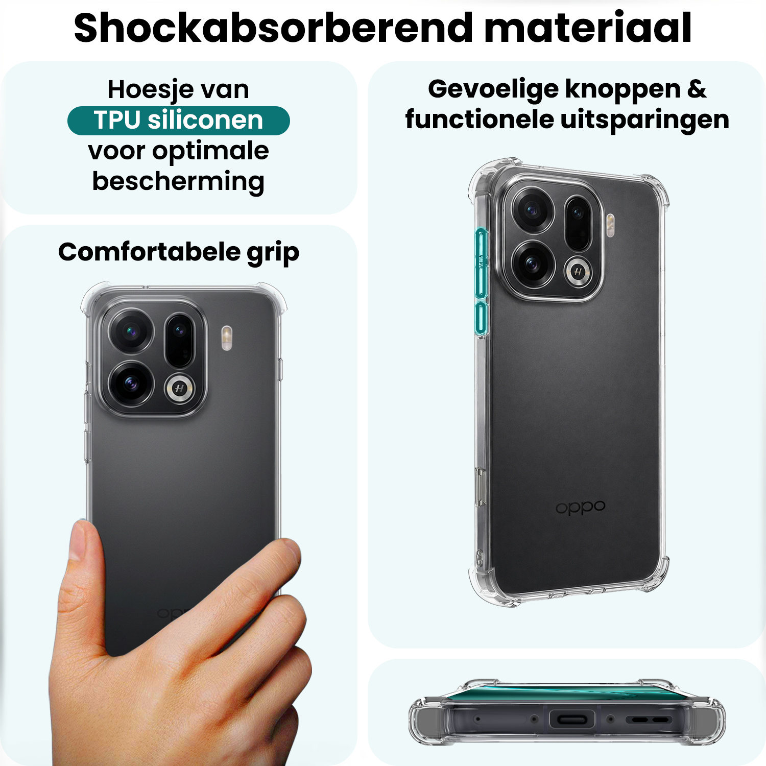 Forterra Forterra OPPO Find X9 Pro Hoesje Shockproof - Transparant