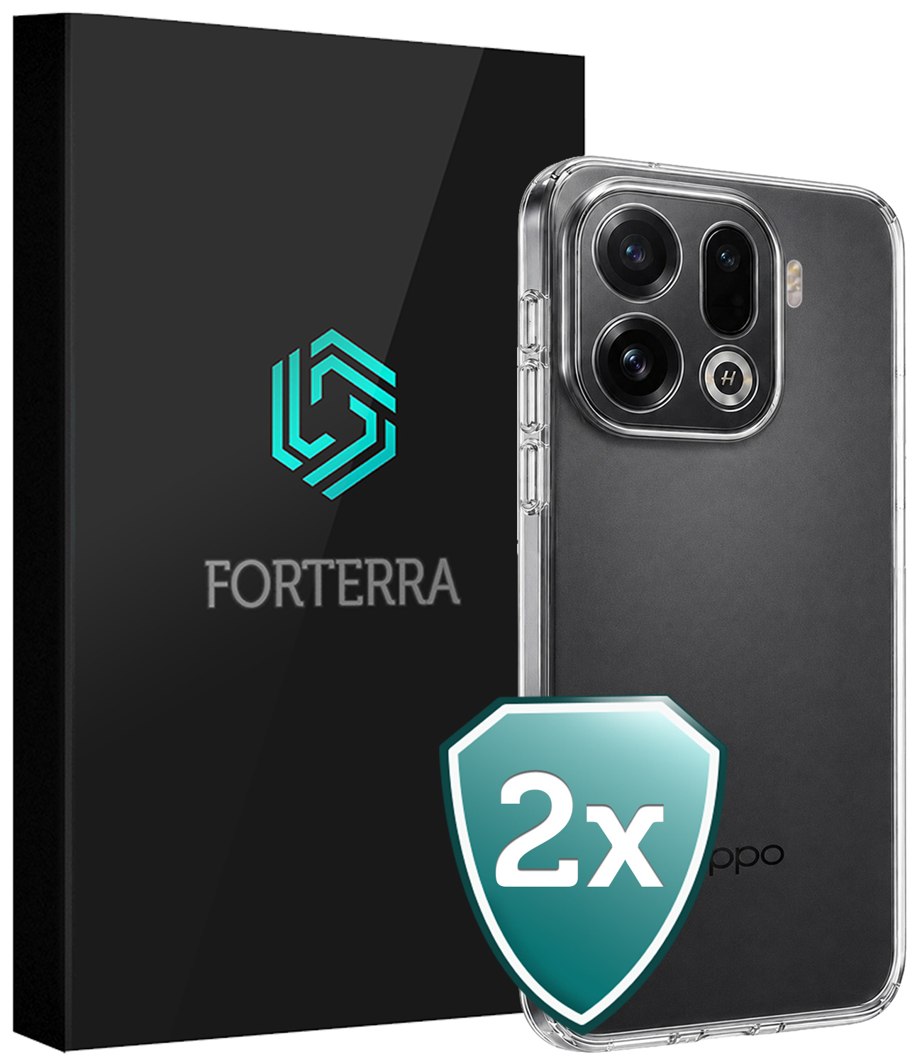 Forterra Forterra OPPO Find X9 Pro Hoesje Siliconen - Transparant - 2 PACK