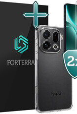 Forterra Forterra OPPO Find X9 Pro Hoesje Siliconen Met 2x Screenprotector - Transparant