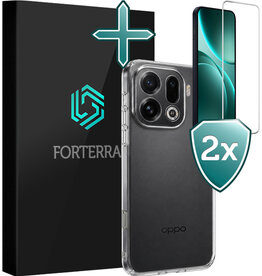 Forterra Forterra OPPO Find X9 Pro Hoesje Siliconen Met 2x Screenprotector - Transparant