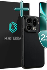 Forterra Forterra OPPO Find X9 Pro Hoesje Siliconen Met 2x Screenprotector - Zwart