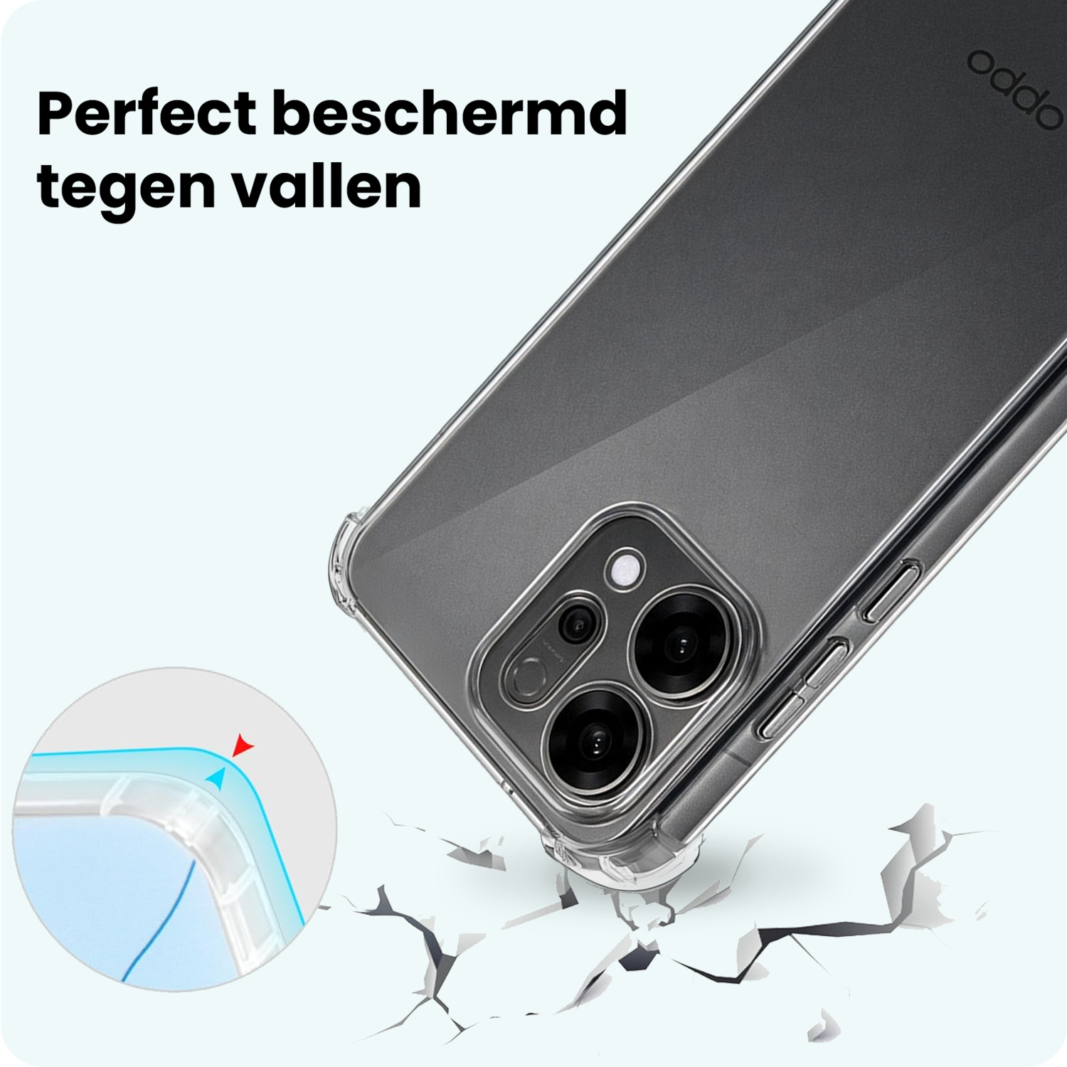 Forterra Forterra OPPO Reno14 Hoesje Shockproof - Transparant - 2 PACK