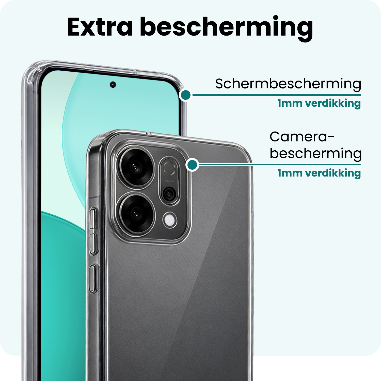 Forterra Forterra OPPO Reno14 Hoesje Siliconen - Transparant