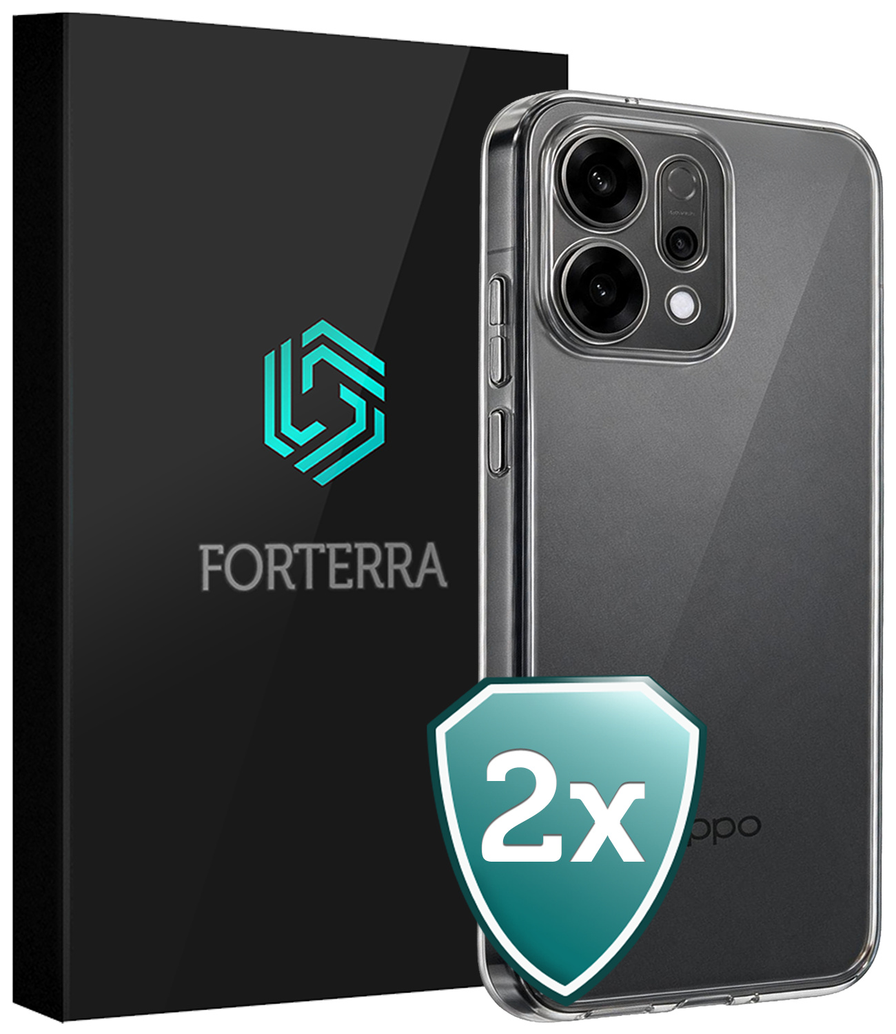 Forterra Forterra OPPO Reno14 Hoesje Siliconen - Transparant - 2 PACK
