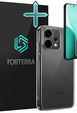 Forterra Forterra OPPO Reno14 Hoesje Siliconen Met Screenprotector - Transparant