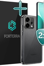Forterra Forterra OPPO Reno14 Hoesje Siliconen Met 2x Screenprotector - Transparant