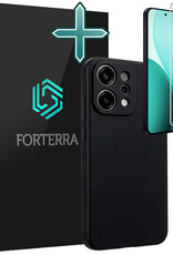 Forterra Forterra OPPO Reno14 Hoesje Siliconen Met Screenprotector - Zwart