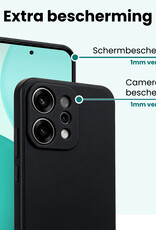 Forterra Forterra OPPO Reno14 Hoesje Siliconen Met 2x Screenprotector - Zwart