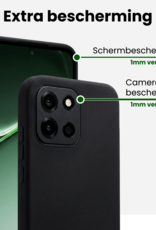 BASEY. BASEY. OnePlus Nord 6 Hoesje Siliconen Met Screenprotector - Zwart